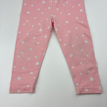 Load image into Gallery viewer, Girls Dymples, pink stretch organic cotton leggings, elasticated, FUC, size 1,  