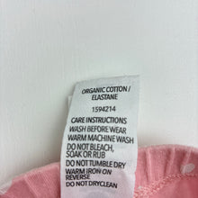 Load image into Gallery viewer, Girls Dymples, pink stretch organic cotton leggings, elasticated, FUC, size 1,  
