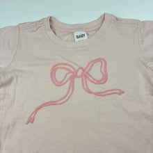 Load image into Gallery viewer, Girls Cotton On Baby, pink cotton t-shirt, bow graphic, EUC, size 2,  