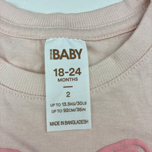 Load image into Gallery viewer, Girls Cotton On Baby, pink cotton t-shirt, bow graphic, EUC, size 2,  