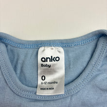 Load image into Gallery viewer, Unisex Anko, blue cotton bodysuit, EUC, size 0,  
