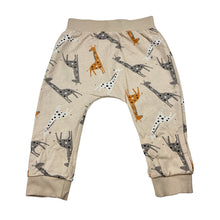 Load image into Gallery viewer, Unisex Lily &amp; Dan, cotton fleece lined track pants, elasticated, giraffe, GUC, size 0,  