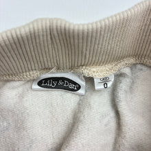 Load image into Gallery viewer, Unisex Lily &amp; Dan, cotton fleece lined track pants, elasticated, giraffe, GUC, size 0,  