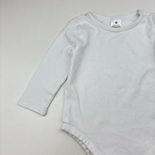 Load image into Gallery viewer, Unisex Target, white organic cotton long sleeve bodysuit, EUC, size 0,  
