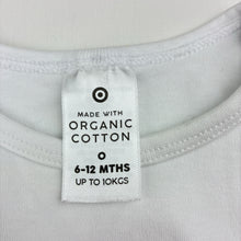 Load image into Gallery viewer, Unisex Target, white organic cotton long sleeve bodysuit, EUC, size 0,  