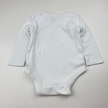 Load image into Gallery viewer, Unisex Target, white organic cotton long sleeve bodysuit, EUC, size 0,  