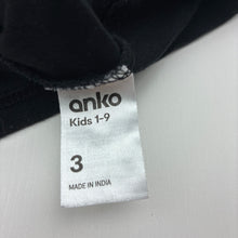 Load image into Gallery viewer, Unisex Anko, plain black cotton t-shirt, GUC, size 3,  