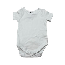 Load image into Gallery viewer, Unisex Dymples, white stretch cotton bodysuit, EUC, size 000,  