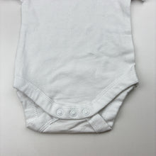 Load image into Gallery viewer, Unisex Dymples, white stretch cotton bodysuit, EUC, size 000,  