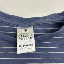 Load image into Gallery viewer, Unisex Target, blue stretch organic cotton t-shirt, GUC, size 2,  