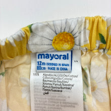 Load image into Gallery viewer, Girls Mayoral, floral cotton shorts, elasticated, EUC, size 0-1,  