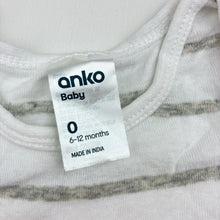 Load image into Gallery viewer, Unisex Anko, striped cotton bodysuit, GUC, size 0,  