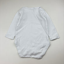 Load image into Gallery viewer, Unisex Baby Berry, white cotton long sleeve bodysuit, EUC, size 0,  