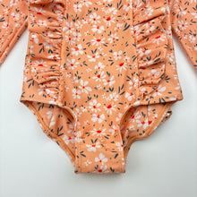 Load image into Gallery viewer, Girls FERNLEIGH AVENUE, floral zip long sleeve swim one-piece, EUC, size 2,  