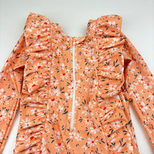 Load image into Gallery viewer, Girls FERNLEIGH AVENUE, floral zip long sleeve swim one-piece, EUC, size 2,  