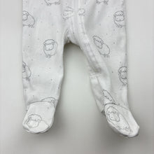 Load image into Gallery viewer, Unisex Marquise, white cotton zip coverall, sheep, GUC, size 0000,  