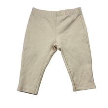 Load image into Gallery viewer, Unisex Zara, beige cotton blend baby leggings, elasticated, FUC, size 0,  