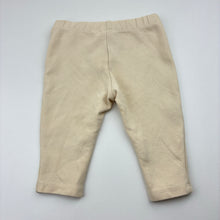 Load image into Gallery viewer, Unisex Zara, beige cotton blend baby leggings, elasticated, FUC, size 0,  