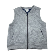Load image into Gallery viewer, Unisex purebaby, grey organic cotton blend zip quilted jacket, FUC, size 0,  