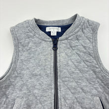 Load image into Gallery viewer, Unisex purebaby, grey organic cotton blend zip quilted jacket, FUC, size 0,  