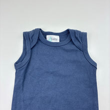 Load image into Gallery viewer, Unisex 4 Baby, navy cotton singletsuit, GUC, size 00,  