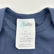 Load image into Gallery viewer, Unisex 4 Baby, navy cotton singletsuit, GUC, size 00,  