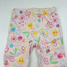 Load image into Gallery viewer, Girls Dymples, stretch organic cotton leggings, elasticated, butterfly, GUC, size 1,  