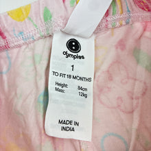 Load image into Gallery viewer, Girls Dymples, stretch organic cotton leggings, elasticated, butterfly, GUC, size 1,  