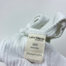 Load image into Gallery viewer, Unisex Baby Berry, white organic cotton ribbed singletsuit, EUC, size 0000,  