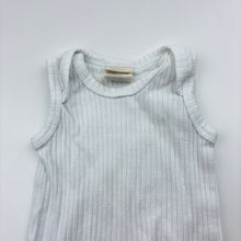 Load image into Gallery viewer, Unisex Baby Berry, white organic cotton ribbed singletsuit, EUC, size 0000,  