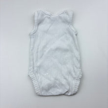 Load image into Gallery viewer, Unisex Baby Berry, white organic cotton ribbed singletsuit, EUC, size 0000,  