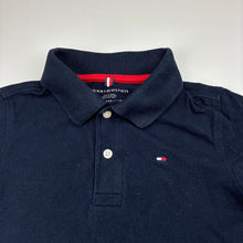 Load image into Gallery viewer, Boys Tommy Hilfiger, navy stretch cotton polo shirt top, GUC, size 2-3,