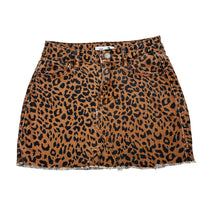 Load image into Gallery viewer, Girls Cotton On, leopard print stretch cotton skirt, adjustable, wash fade, FUC, size 7,
