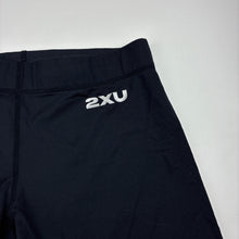 Load image into Gallery viewer, Womens 2XU, black activewear shorts, *drawcord missing, elastic functional, GUC, size S,