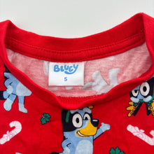 Load image into Gallery viewer, Girls Bluey, cotton blend tulle Christmas dress, GUC, size 5, L: 59.5cm