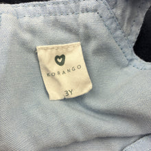 Load image into Gallery viewer, Boys Korango, navy stretch cotton shortalls, GUC, size 3,