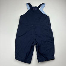 Load image into Gallery viewer, Boys Korango, navy stretch cotton shortalls, GUC, size 3,
