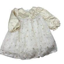 Load image into Gallery viewer, Girls Balabala, lined cream floral tulle long sleeve dress, GUC, size 2, L: 45cm