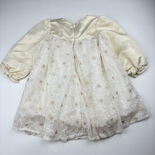 Load image into Gallery viewer, Girls Balabala, lined cream floral tulle long sleeve dress, GUC, size 2, L: 45cm