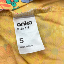 Load image into Gallery viewer, Girls Anko, floral cotton dress, GUC, size 5, L: 55cm