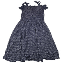Load image into Gallery viewer, Girls Target, navy &amp; white viscose dress, GUC, size 12, L: 73cm