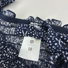 Load image into Gallery viewer, Girls Target, navy &amp; white viscose dress, GUC, size 12, L: 73cm