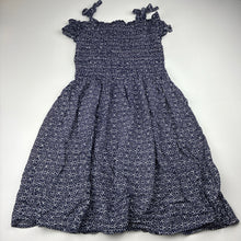Load image into Gallery viewer, Girls Target, navy &amp; white viscose dress, GUC, size 12, L: 73cm