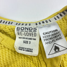 Load image into Gallery viewer, Unisex Bonds, yellow cotton waffle pyjama suit, FUC, size 3,