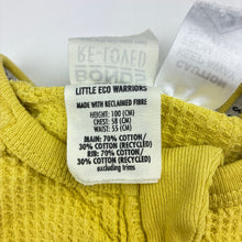 Load image into Gallery viewer, Unisex Bonds, yellow cotton waffle pyjama suit, FUC, size 3,