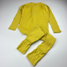 Load image into Gallery viewer, Unisex Bonds, yellow cotton waffle pyjama suit, FUC, size 3,