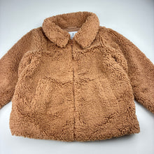 Load image into Gallery viewer, Unisex Target, brown zip fleece faux fur jacket, EUC, size 5,