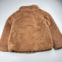 Load image into Gallery viewer, Unisex Target, brown zip fleece faux fur jacket, EUC, size 5,