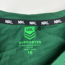 Load image into Gallery viewer, Boys NRL, South Sydney Rabbitohs cotton t-shirt, EUC, size 16,