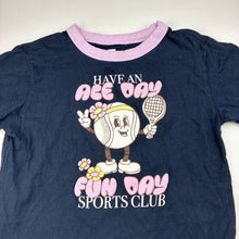 Load image into Gallery viewer, Girls Cotton On, navy cotton t-shirt, tennis, EUC, size 7,